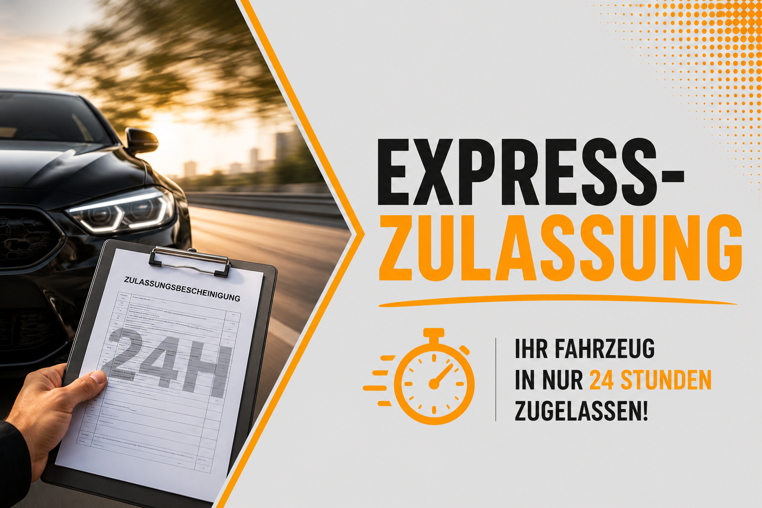 Express-Zulassung – Ihr Fahrzeug in nur 24 Stunden zugelassen